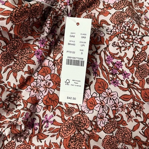 J. Crew Women’s Liberty of London Pink Turtleneck Top Size Small NWT - Picture 3 of 6